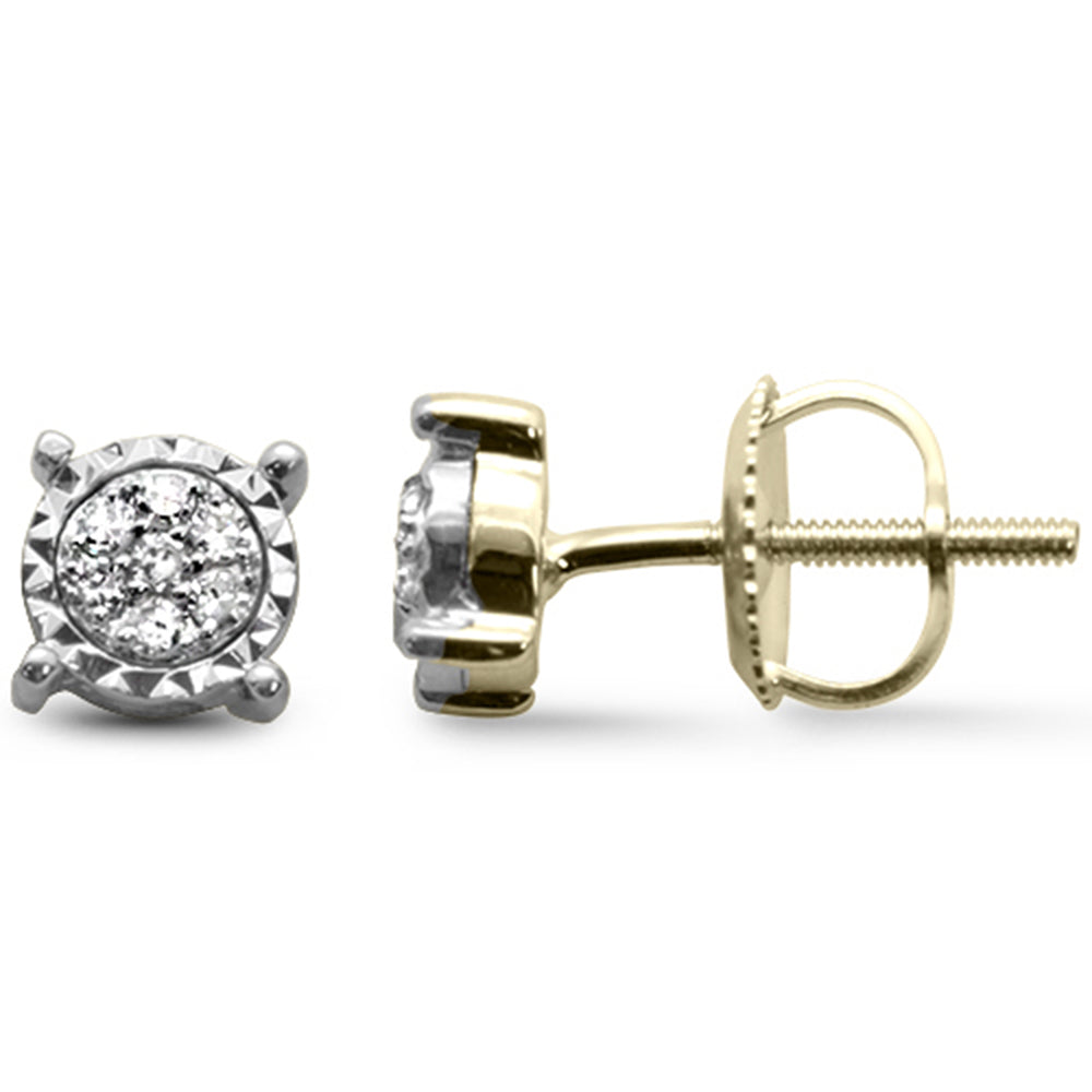 .11ct G SI 10K Yellow GOLD Diamond Stud Fine Stud Earrings