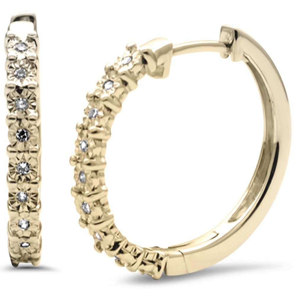 ''SPECIAL! .07ct G SI 10K Yellow Gold Diamond HOOP EARRINGS''