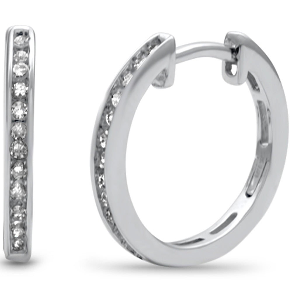 ''SPECIAL! .15ct G SI 10K White Gold Diamond HOOP EARRINGS''