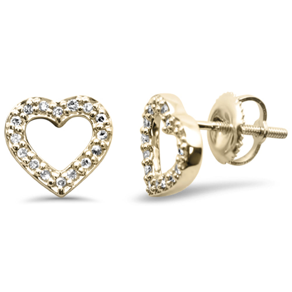 .15ct G SI 10K Yellow Gold DIAMOND Heart Earrings