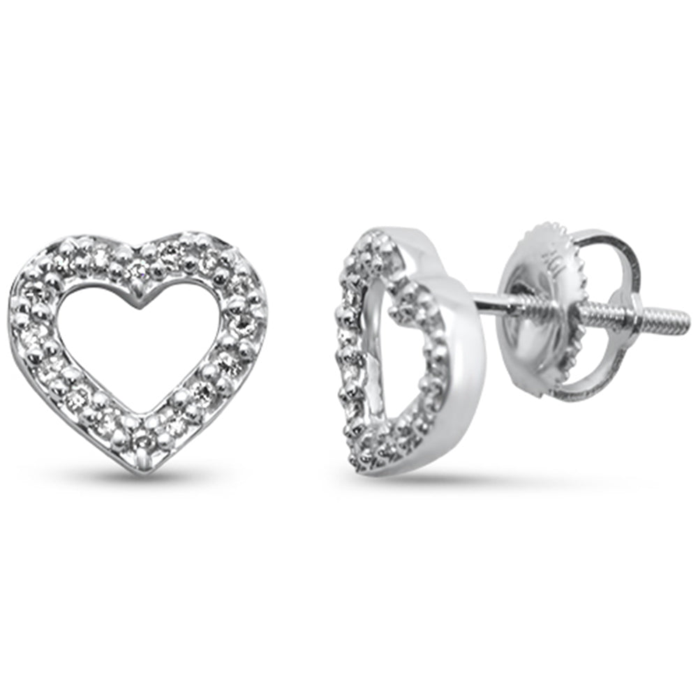 .15ct G SI 10K White Gold Diamond Heart EARRINGS