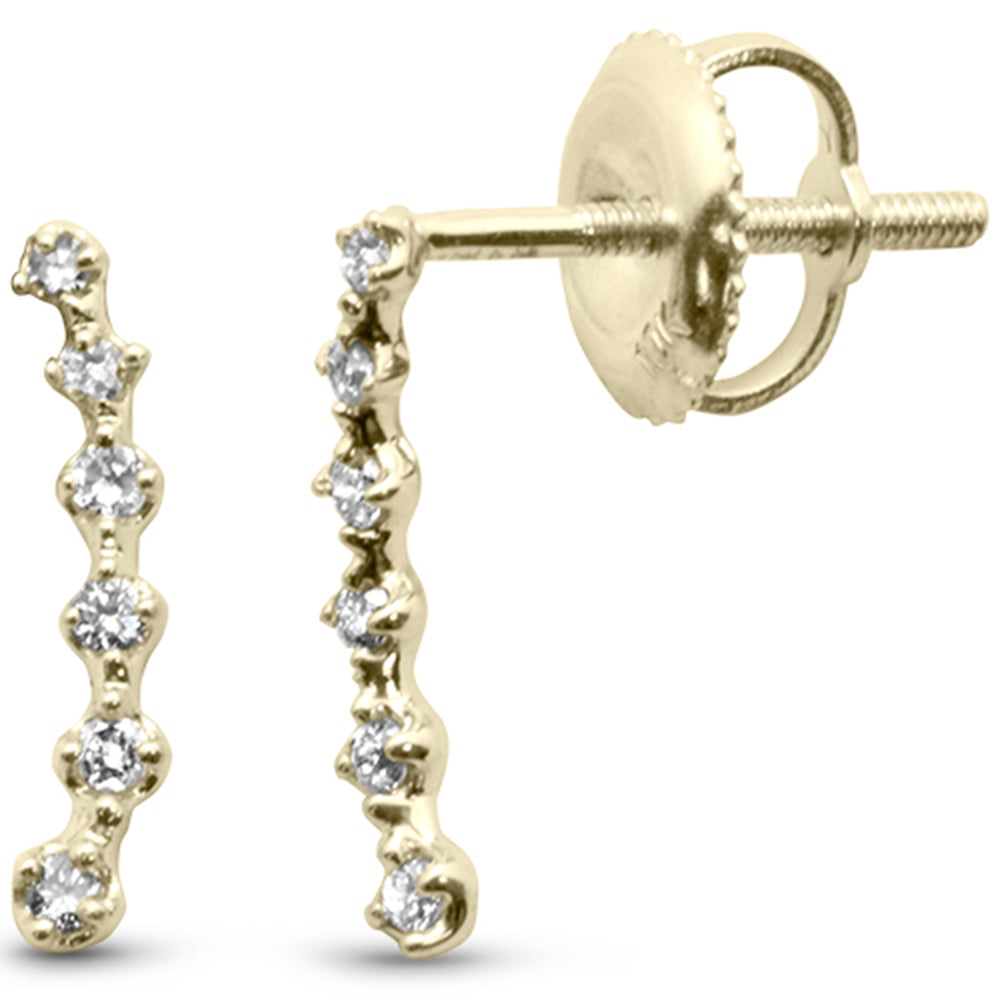 .09ct G SI 10K Yellow GOLD Diamond Fashion Earrings