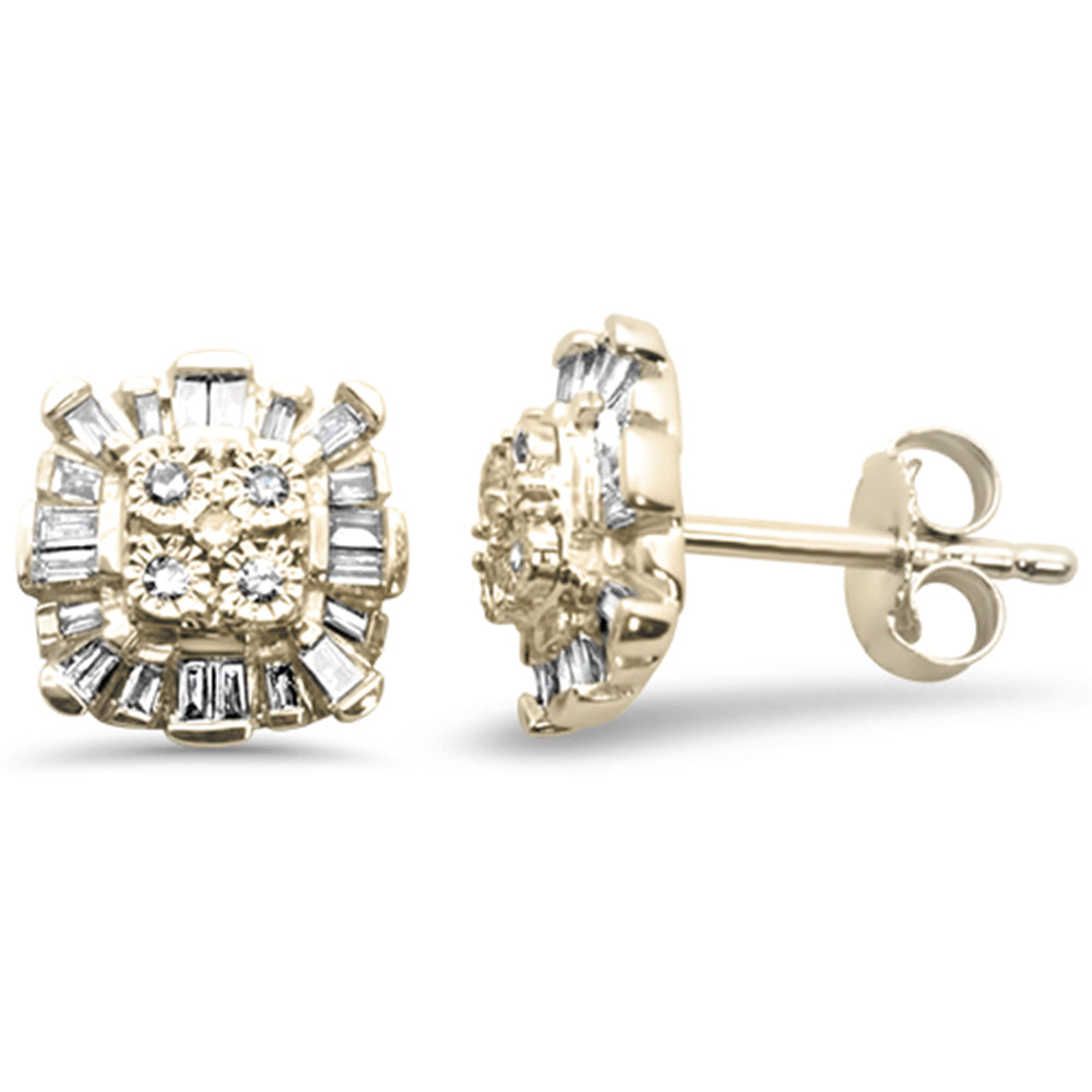 ''SPECIAL! .25ct G SI 14K Yellow Gold DIAMOND Round & Baguette Earrings''