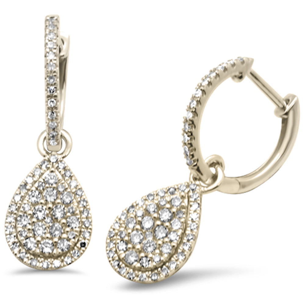 ''SPECIAL! .76ct G SI 14K Yellow Gold Diamond Pear Shaped Dangling EARRINGS''