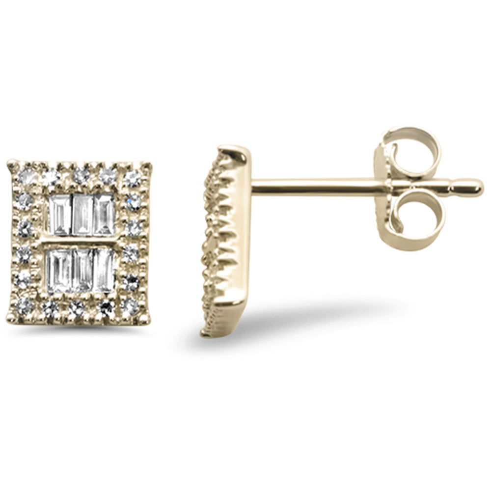 ''SPECIAL! .25ct G SI 14K Yellow Gold Diamond Round & Baguette EARRINGS''