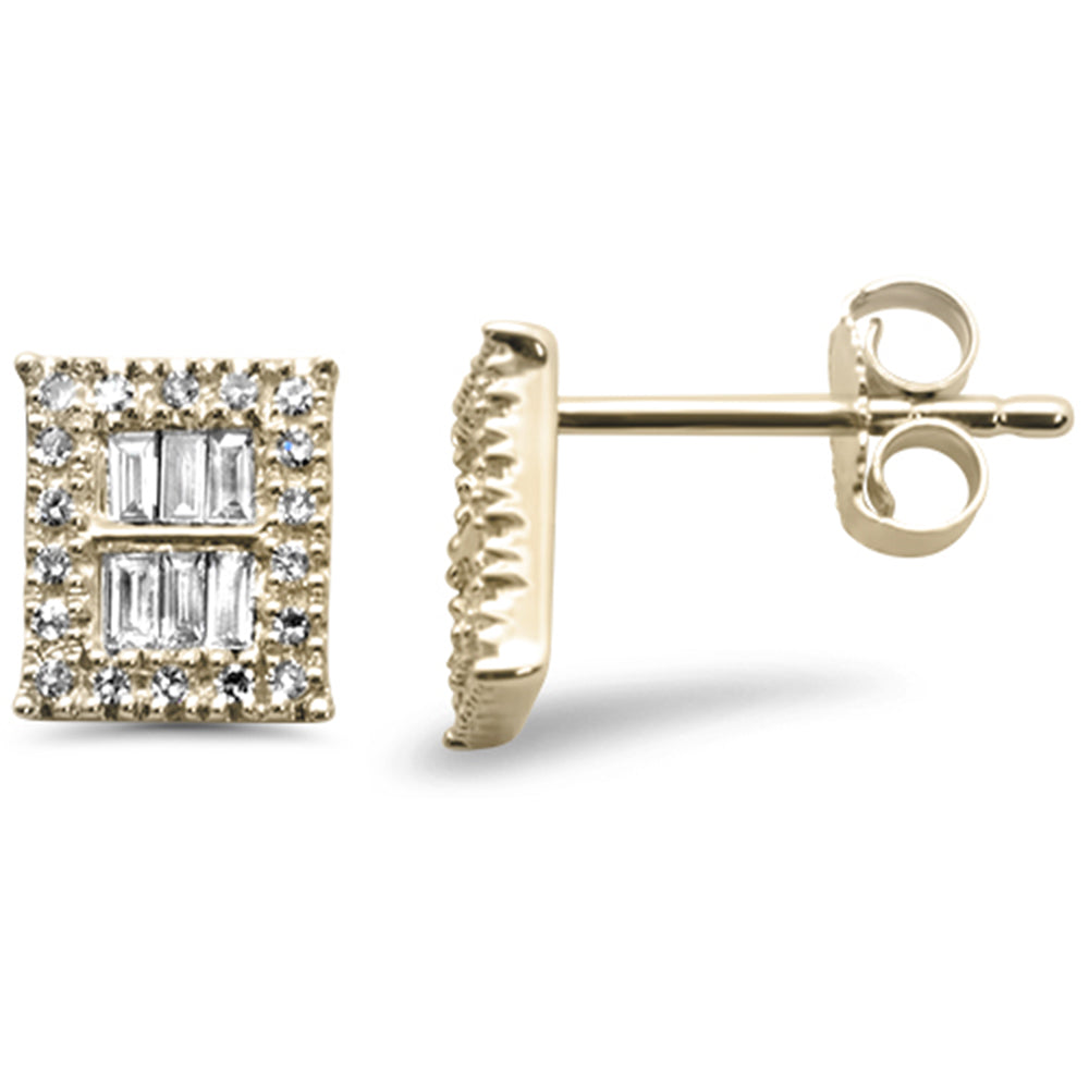 ''SPECIAL! .25ct G SI 14K Yellow GOLD Diamond Round & Baguette Earrings''