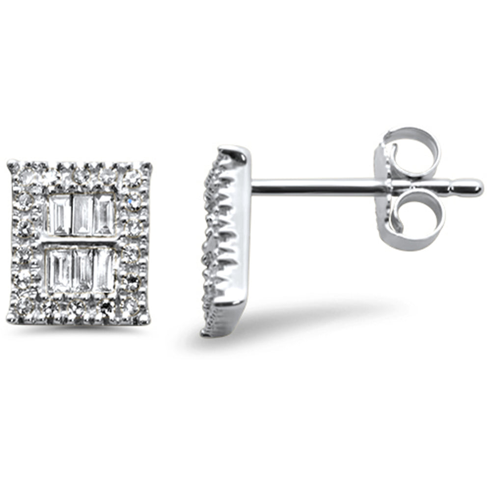 ''SPECIAL! .25ct G SI 14K White Gold Diamond Round & Baguette EARRINGS''