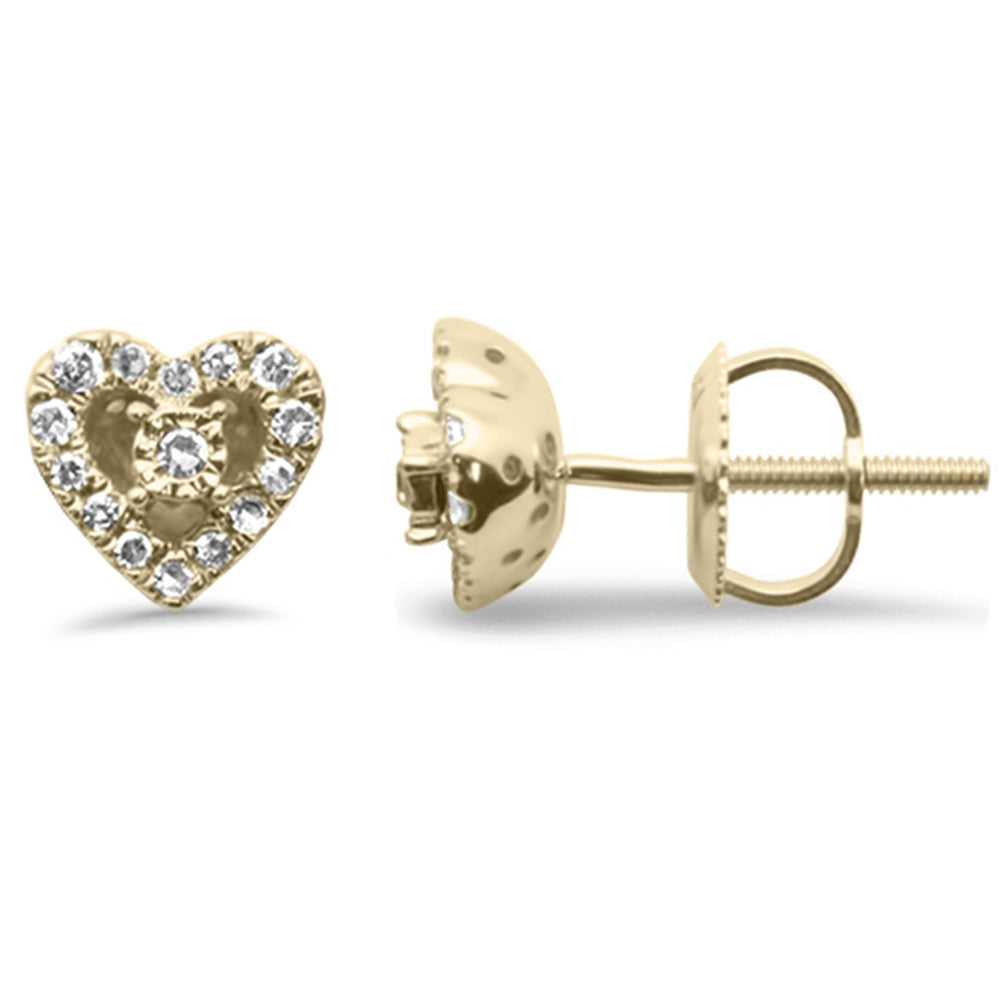 ''SPECIAL! .15ct G SI 10K Yellow Gold DIAMOND Heart Shaped Earrings''