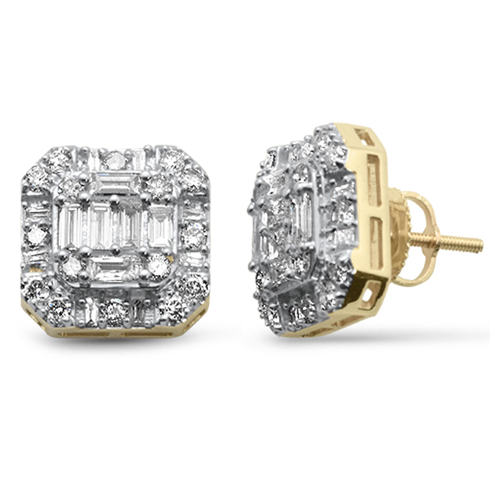 ''SPECIAL!1.44ct G SI 10K Yellow Gold Round & Baguette Diamond EARRINGS''