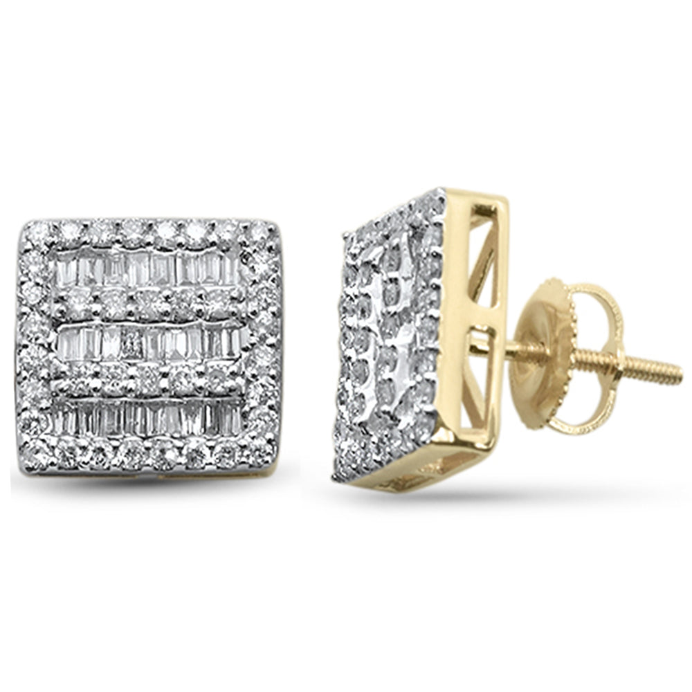 ''SPECIAL! .90ct G SI 10K Yellow Gold Round & Baguette Diamond EARRINGS''
