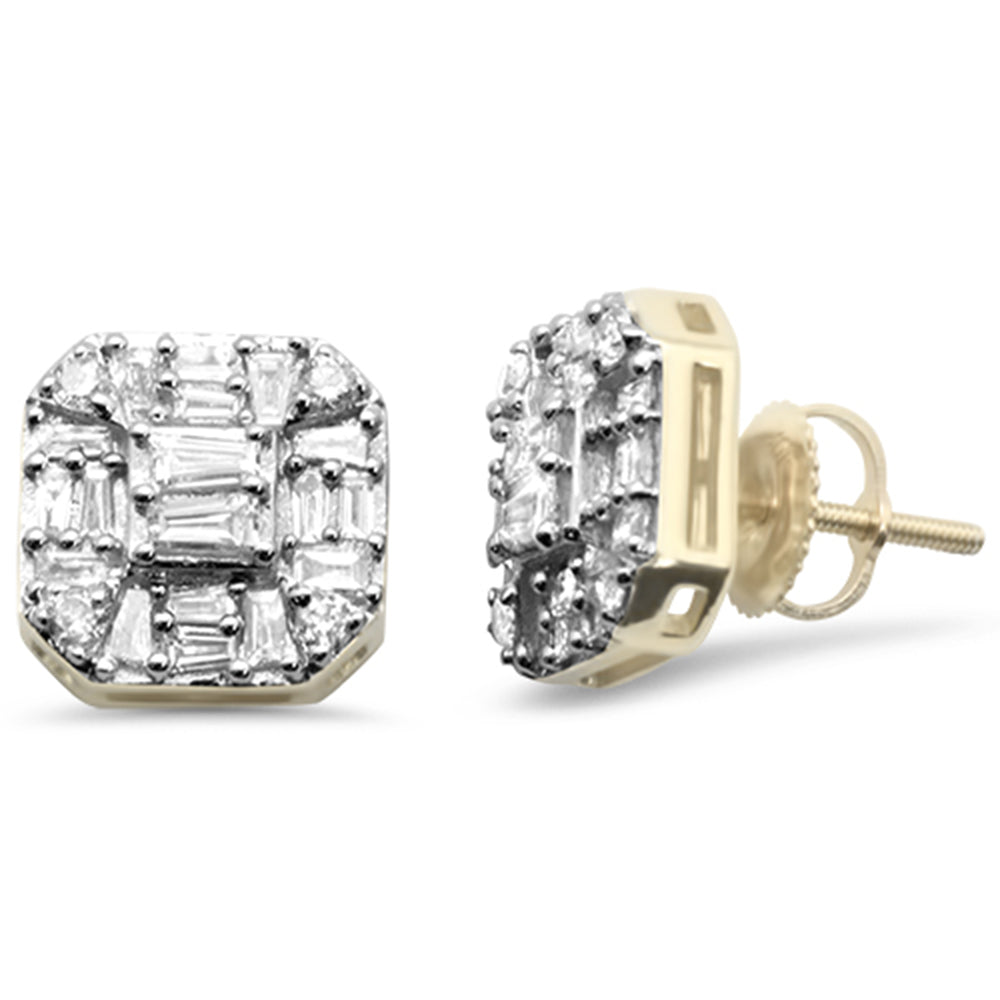 ''SPECIAL! .86ct G SI 10K Yellow GOLD Round & Baguette Diamond Earrings''