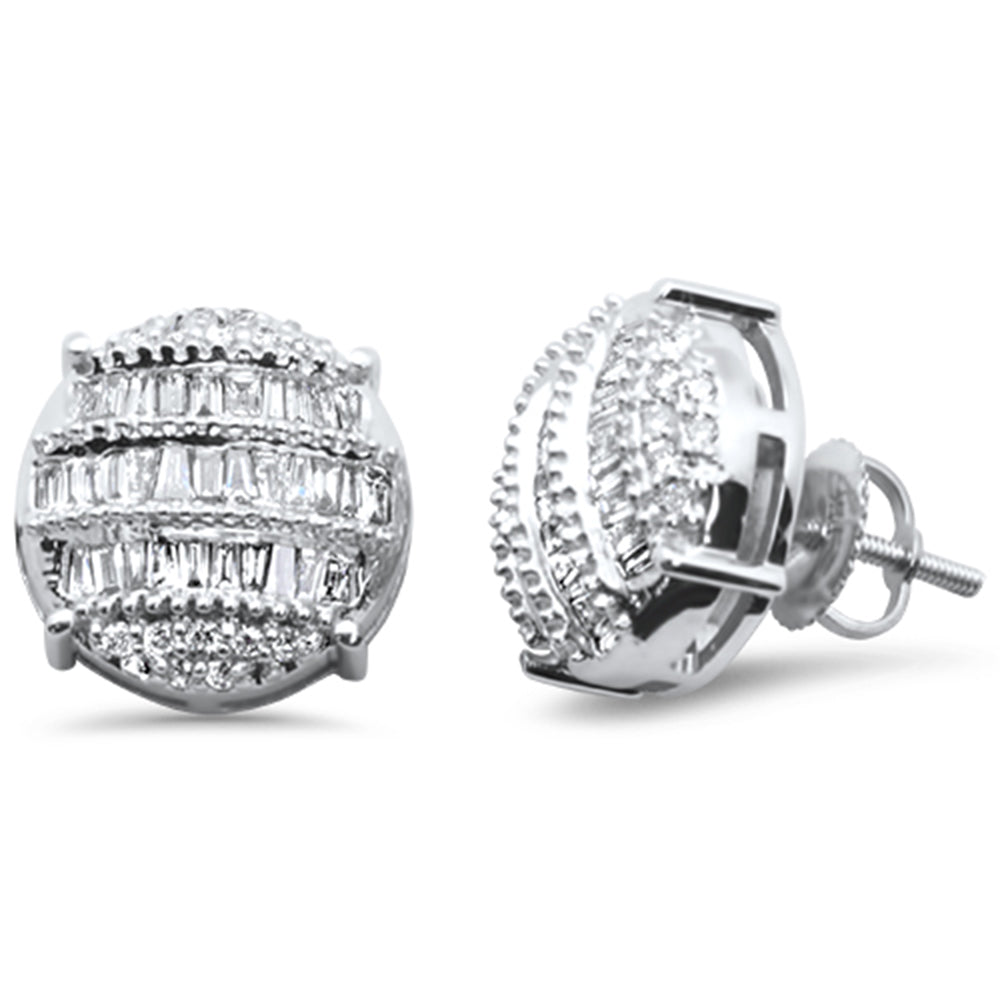 ''SPECIAL! .78ct G SI 14K White Gold Round & Baguette DIAMOND Earrings''