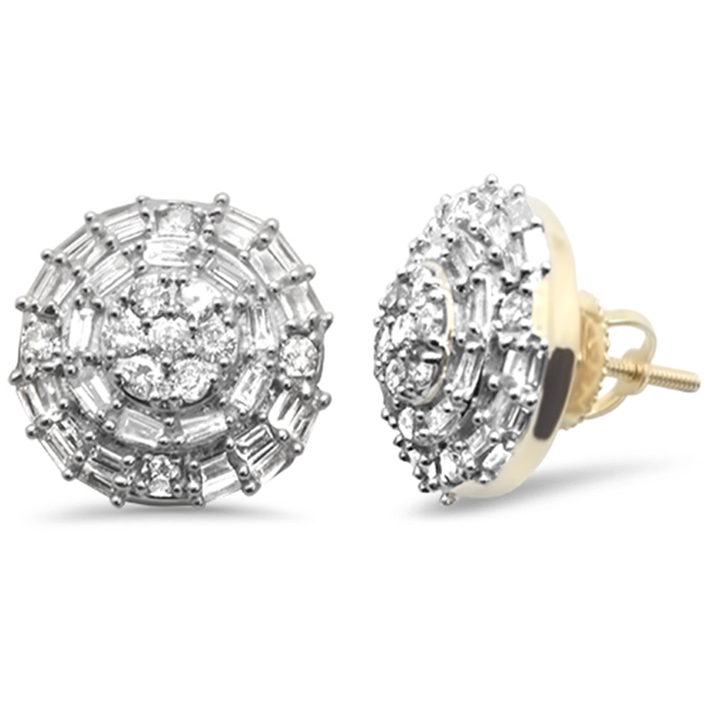 ''SPECIAL! 1.30ct G SI 10K Yellow Gold Round & Baguette Diamond EARRINGS''