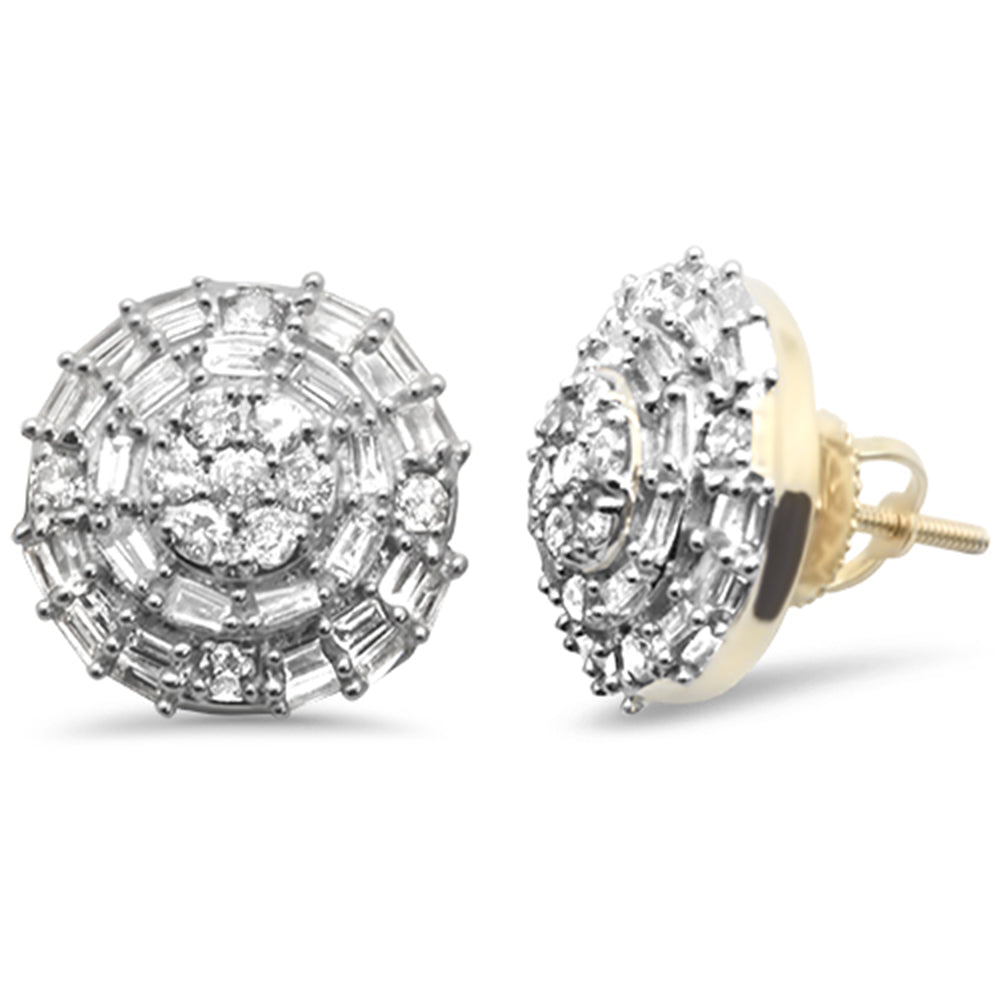''SPECIAL! 1.30ct G SI 10K Yellow Gold Round & Baguette DIAMOND Earrings''