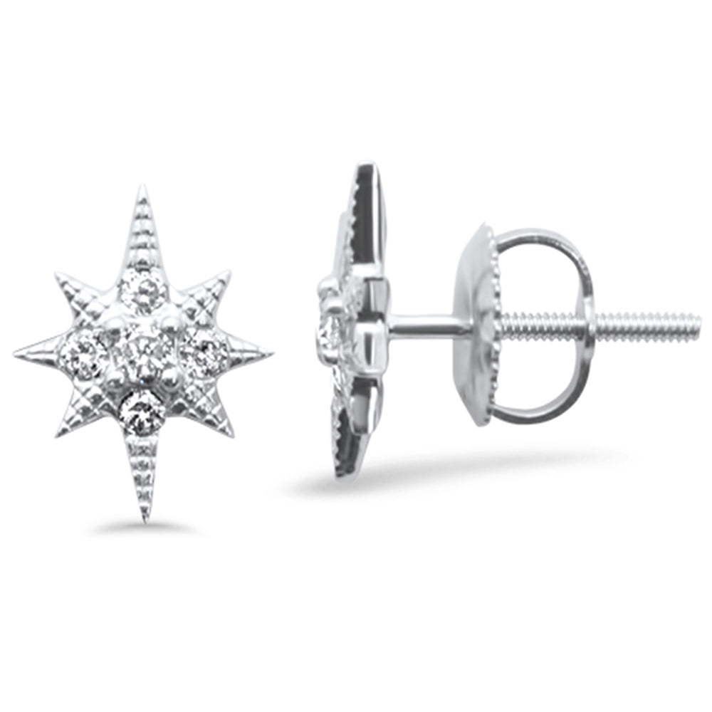 ''SPECIAL! .17ct G SI 14K White Gold Starburst Diamond EARRINGS''