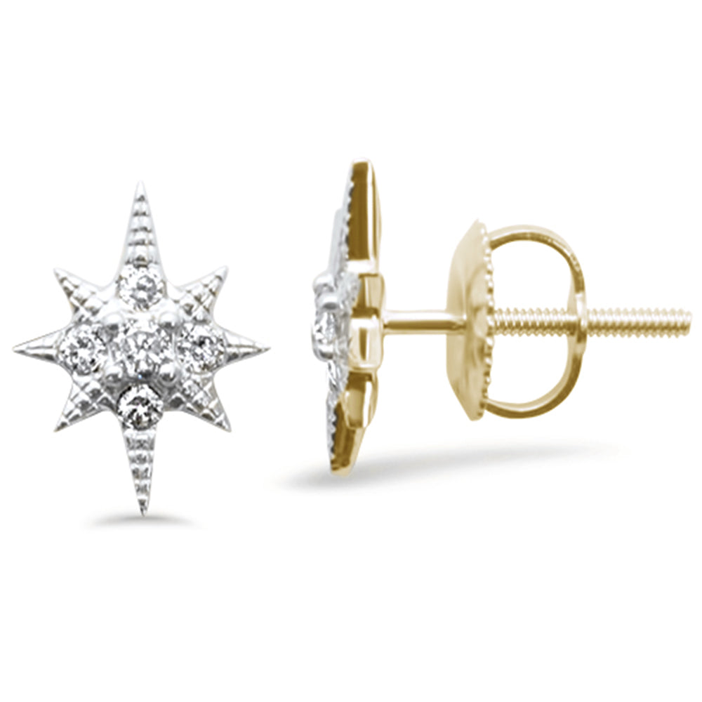 ''SPECIAL! .17ct G SI 14K Yellow Gold Starburst DIAMOND Earrings''