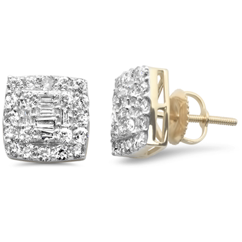 ''SPECIAL! 1.13ct G SI 10K Yellow GOLD Square Shaped Halo Earrings''