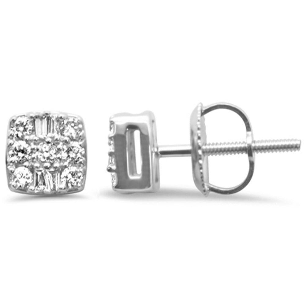 ''SPECIAL!  .27ct G SI 14K White GOLD  Square Shaped Earrings''