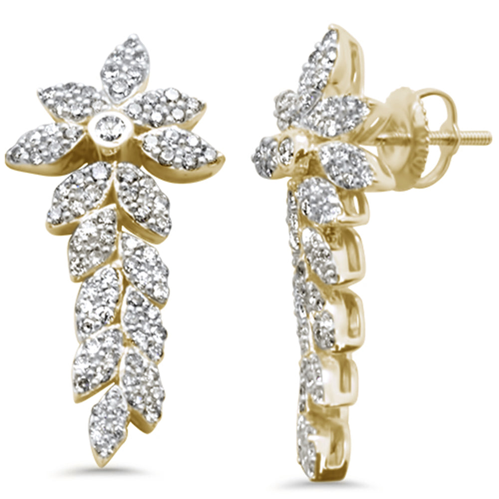 ''SPECIAL! 1.24ct G SI 14K Yellow Gold  leaf Drop EARRINGS''