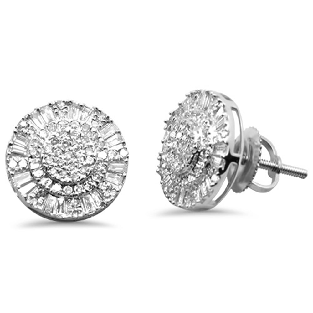 ''SPECIAL!.60ct G SI 14K White Gold Round & Baguette Diamond EARRINGS''