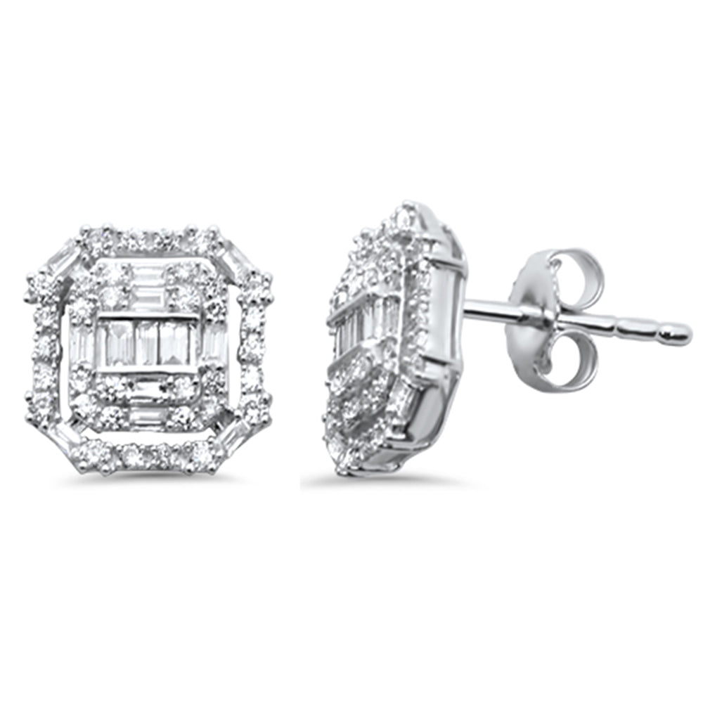 ''SPECIAL! .50ct G SI 14K White Gold Round & Baguette Diamond EARRING''