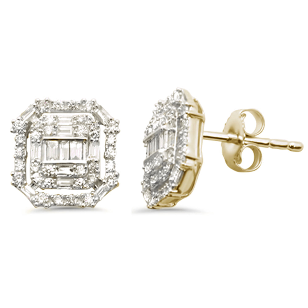 ''SPECIAL! .50ct G SI 14K Yellow Gold Round & Baguette DIAMOND Earring''