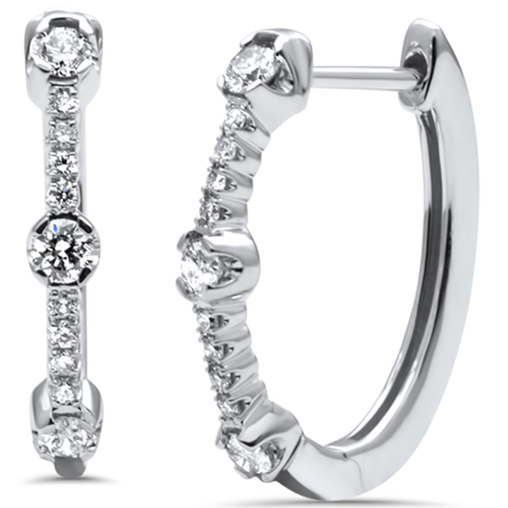 ''SPECIAL! .50ct G SI 14K White Gold Diamond Hoop EARRINGS''