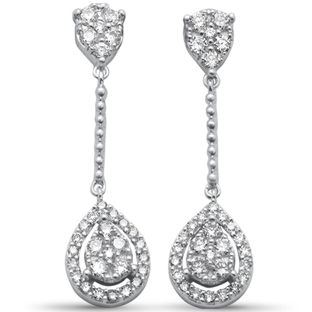 ''SPECIAL! .48ct G SI 14K White GOLD Diamond Pear Shape Dangling Earring''