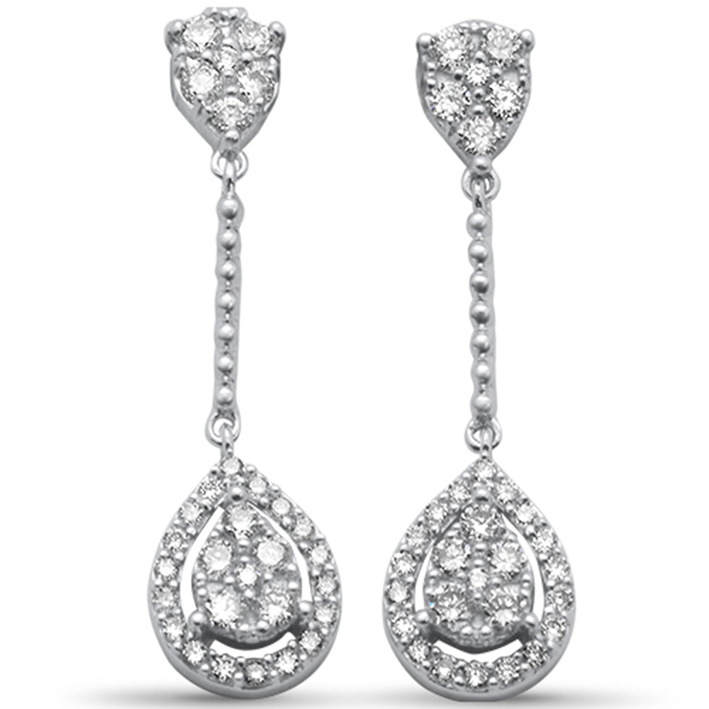 ''SPECIAL! .48ct G SI 14K White Gold Diamond Pear Shape Dangling EARRING''