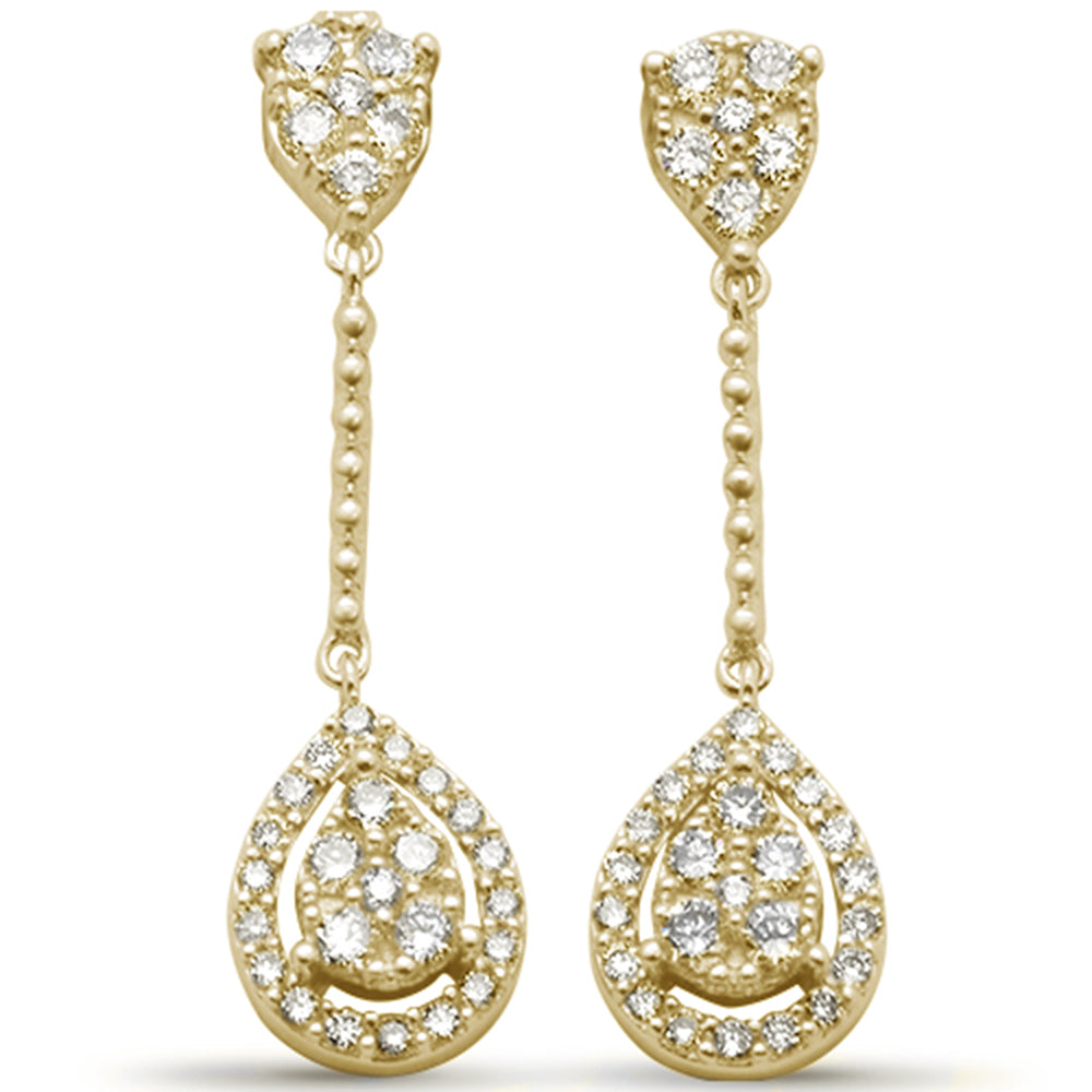 ''SPECIAL! .47ct G SI 14K Yellow GOLD Diamond Pear Shape Dangling Earring''