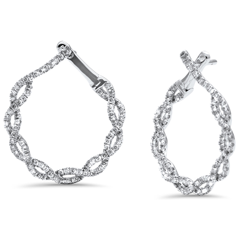 ''SPECIAL! 1ct G SI 14K White Gold Diamond Infinity HOOP EARRING''