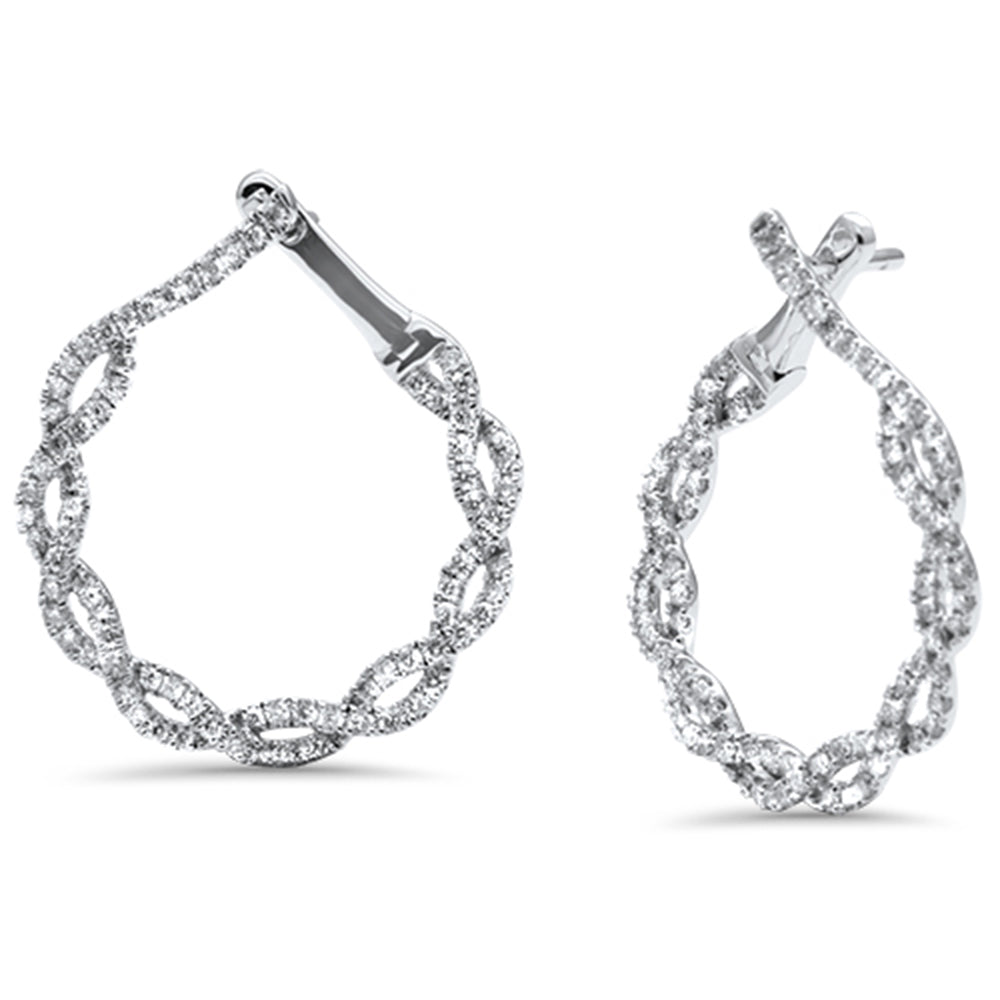 ''SPECIAL! 1ct G SI 14K White Gold DIAMOND Infinity Hoop Earring''