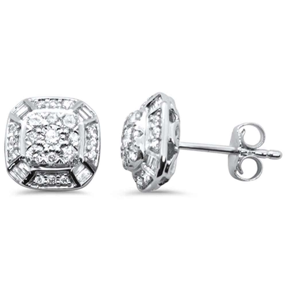 ''SPECIAL! .48ct G SI 14K White Gold Round & Baguette DIAMOND Earring''