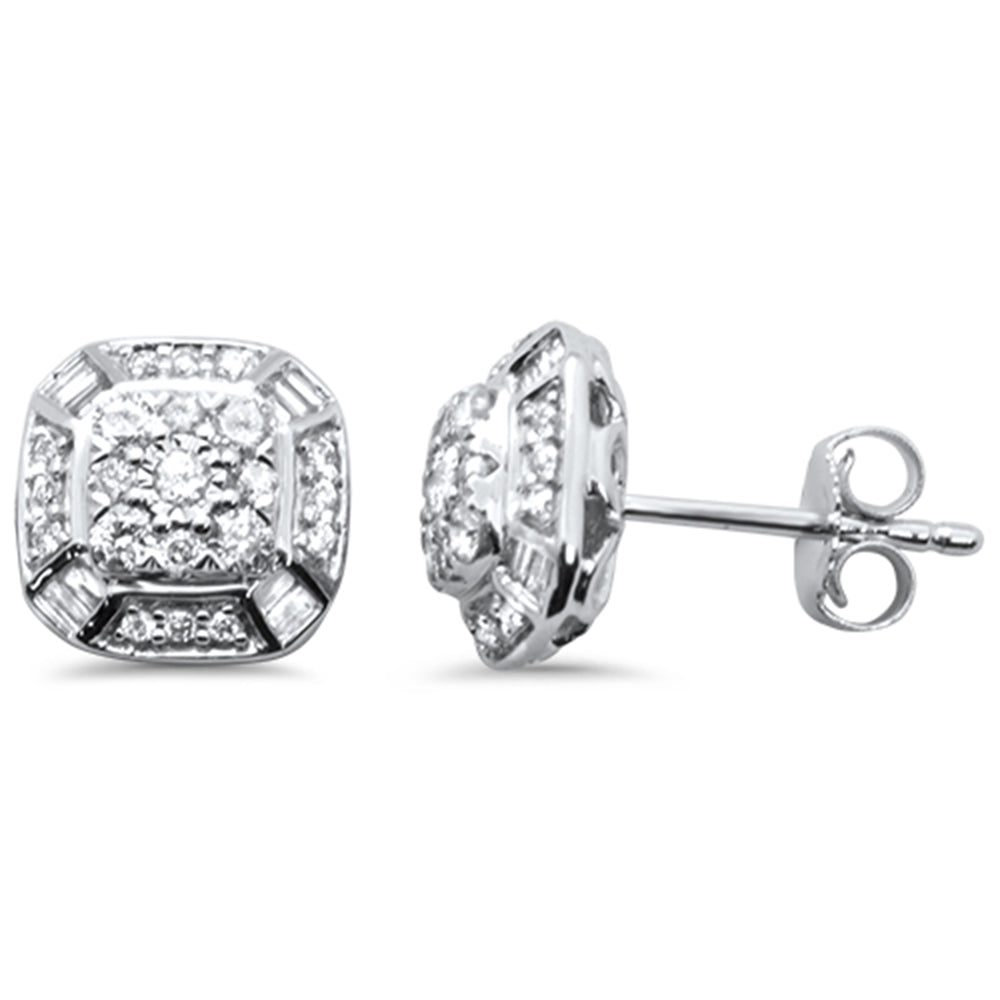''SPECIAL! .48ct G SI 14K White Gold Round & Baguette Diamond EARRING''