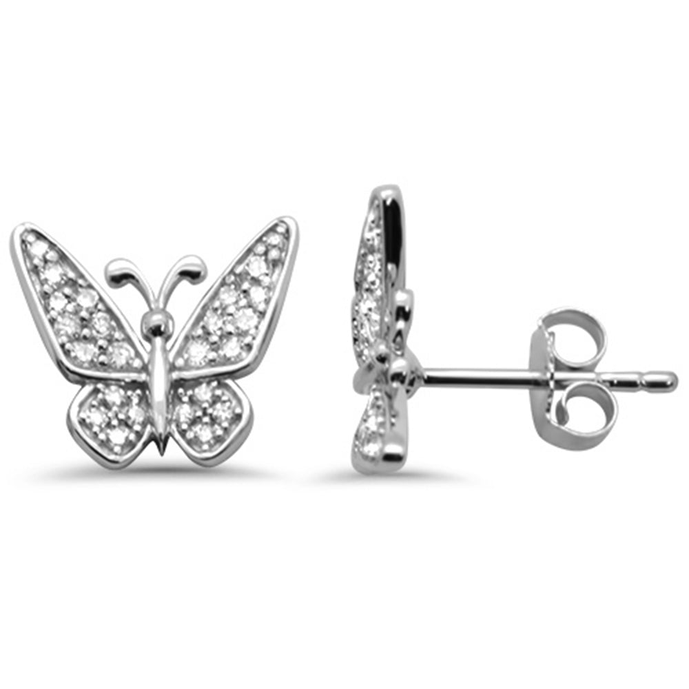''SPECIAL! .24ct G SI 14K White Gold Diamond Butterfly EARRING''