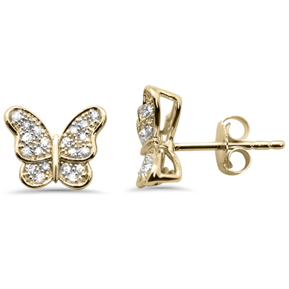 ''SPECIAL! .15ct G SI 14K Yellow Gold Diamond Butterfly EARRING''