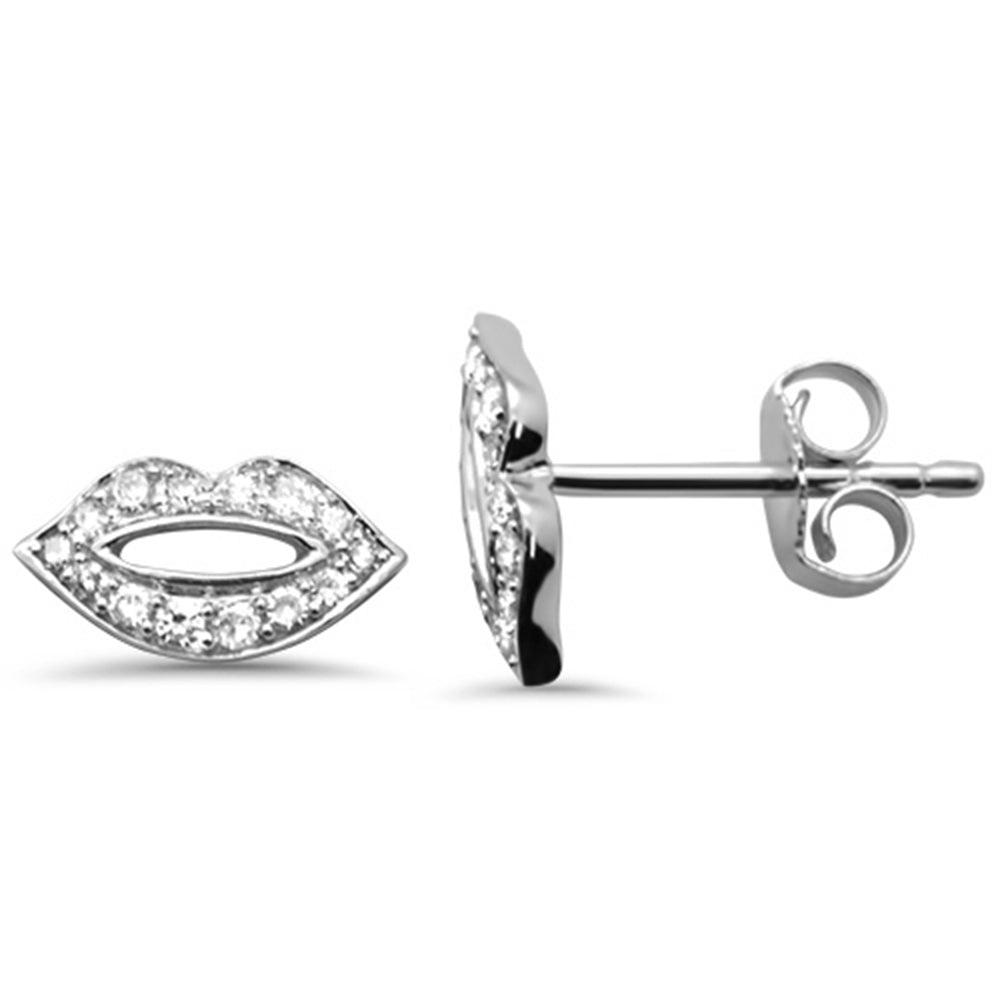 ''SPECIAL! .15ct G SI 14K White GOLD Diamond Lips Earring''