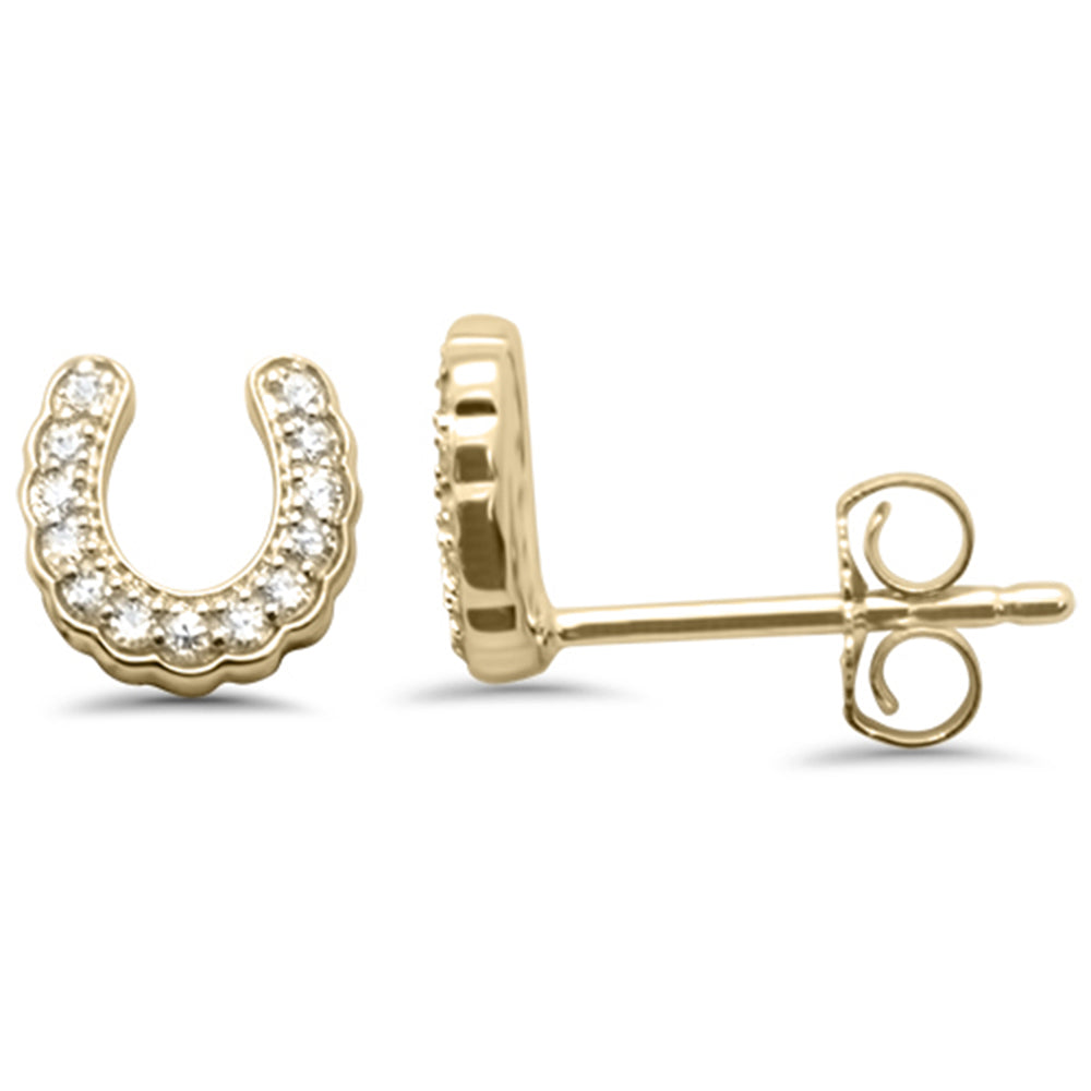 ''SPECIAL! .10ct G SI 14K Yellow Gold Diamond Horse Shoe Stud EARRINGS''