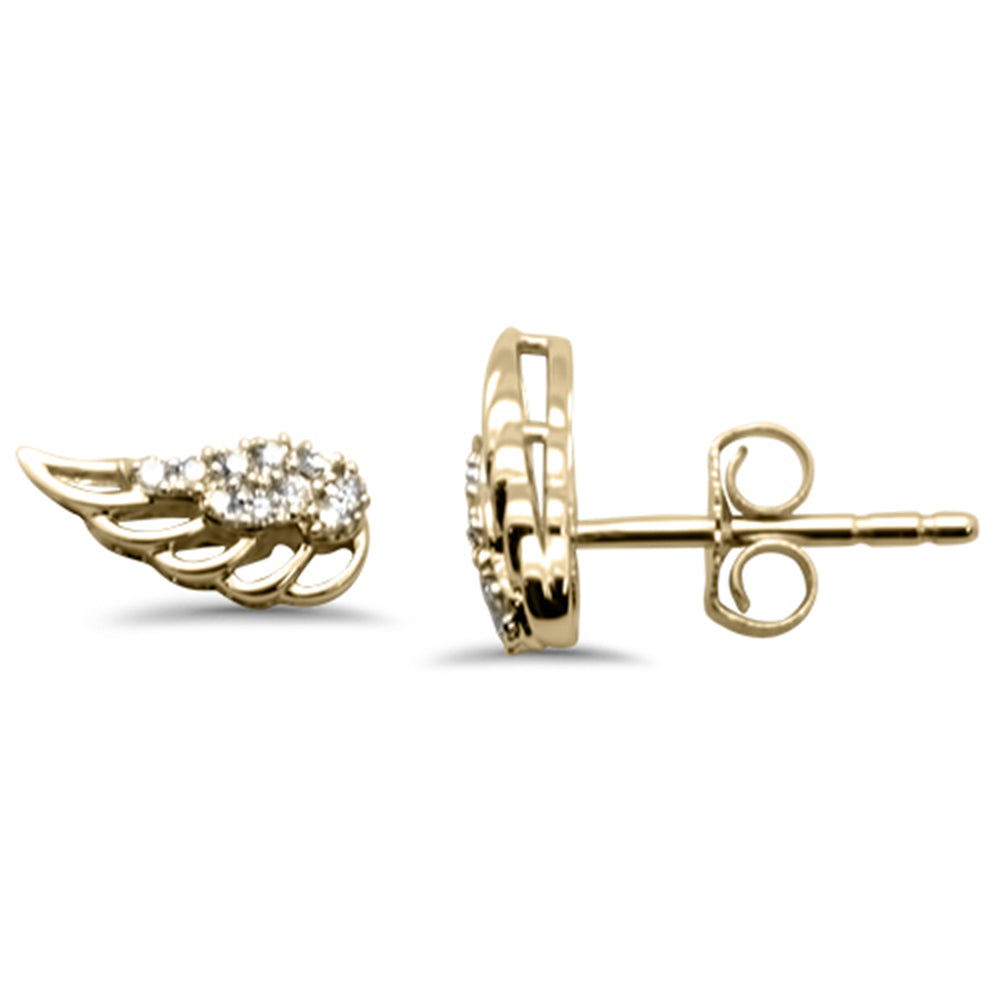 ''SPECIAL! .08ct G SI 14K Yellow Gold Diamond Wings EARRING''