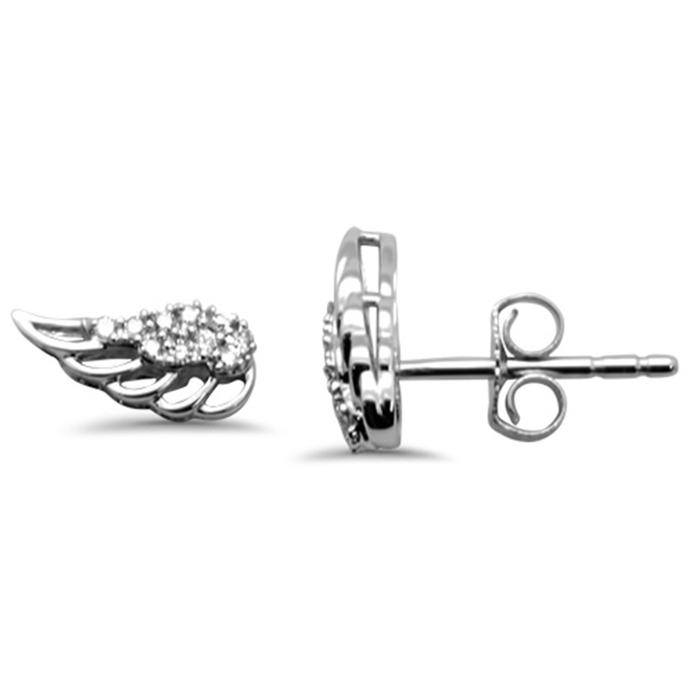 ''SPECIAL! .08ct G SI 14K White Gold Diamond Wings EARRING''