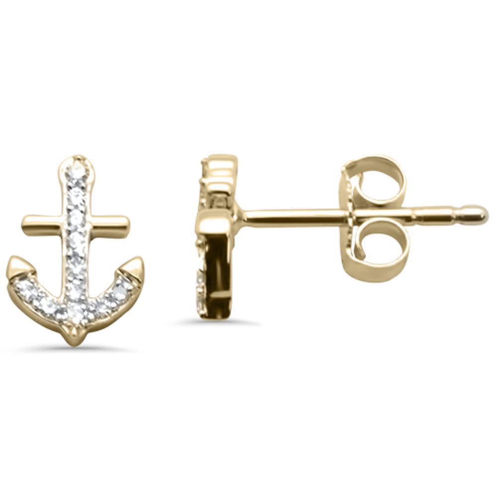 ''SPECIAL! .10ct G SI 14K Yellow Gold Diamond Anchor Shaped EARRING''