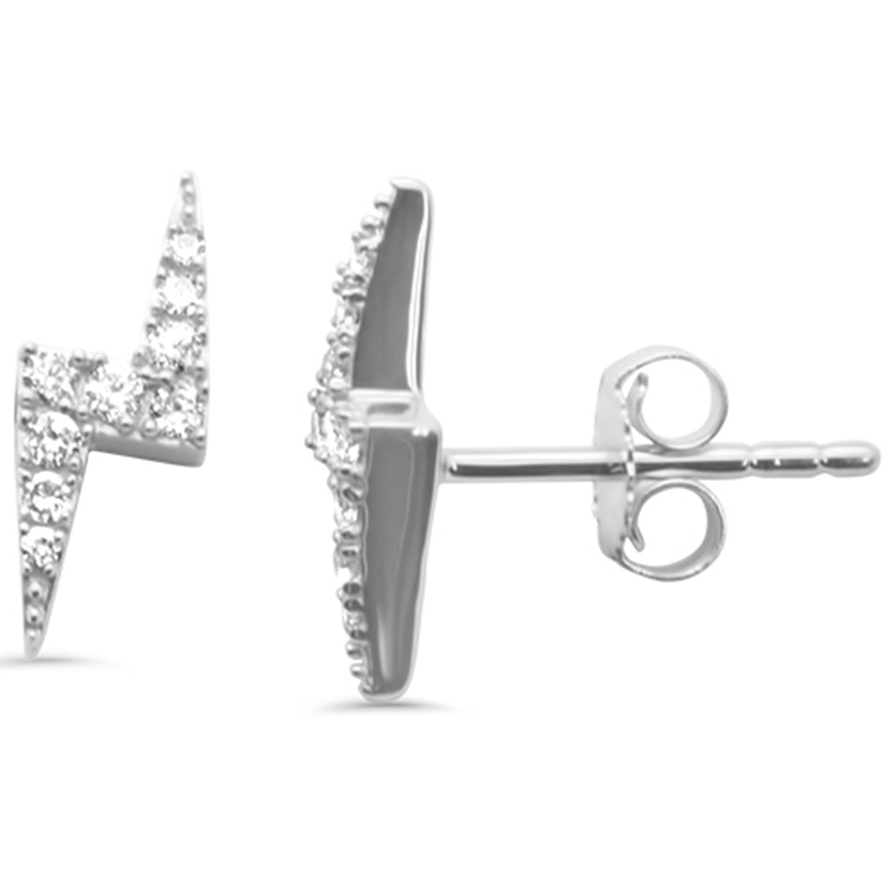 ''SPECIAL! .15ct G SI 14K White Gold Diamond Thunderbolt Shaped EARRING''