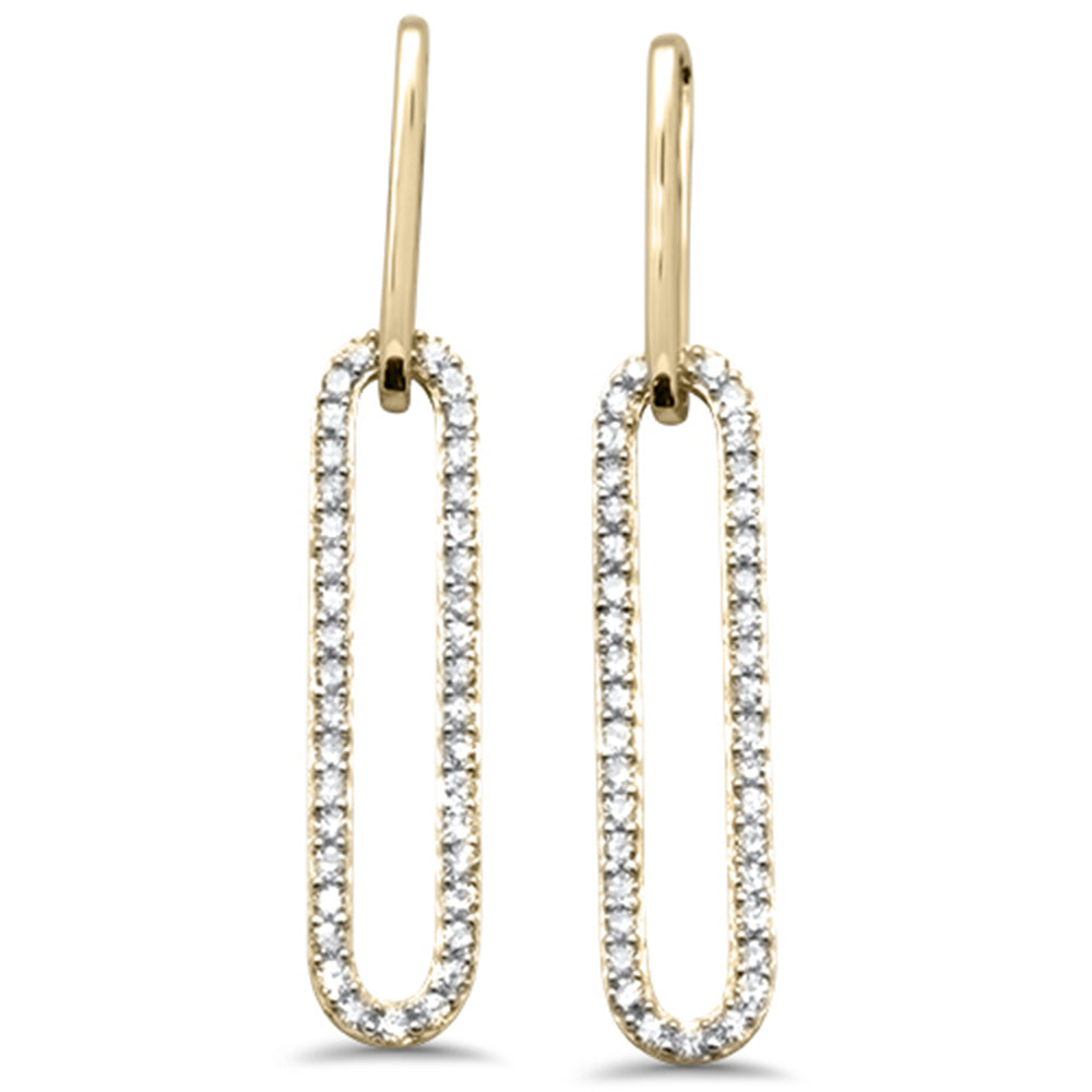 ''SPECIAL! .41ct G SI 14K Yellow GOLD Diamond Paperclip Earring''