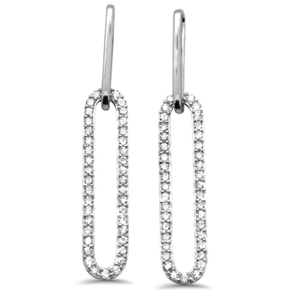 ''SPECIAL! .41ct G SI 14K White GOLD Diamond Paperclip Earring''