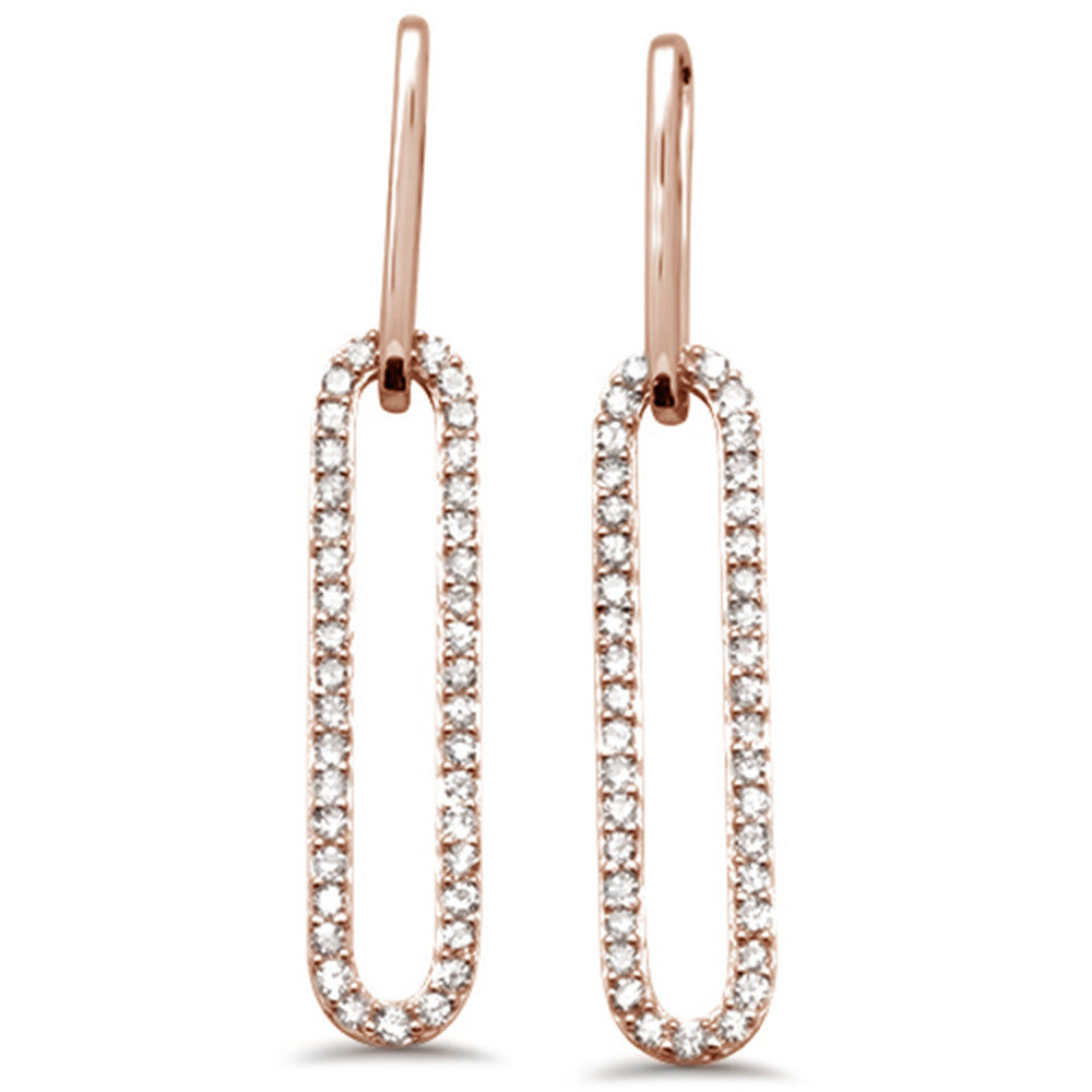 ''SPECIAL! .40ct G SI 14K Rose GOLD Diamond Paperclip Earring''