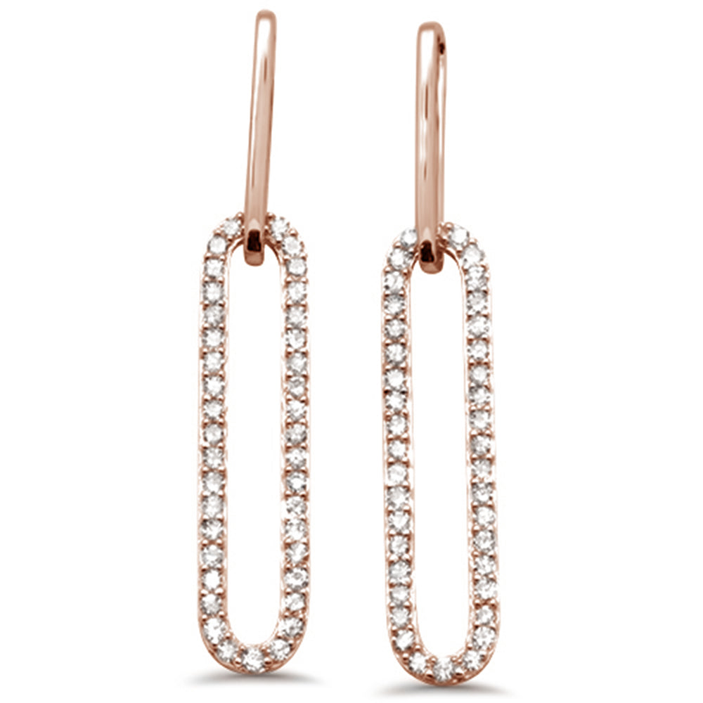 ''SPECIAL! .40ct G SI 14K Rose Gold Diamond Paperclip EARRING''
