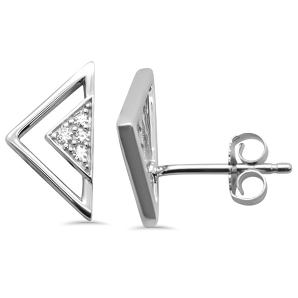 ''SPECIAL! .06ct G SI 14K White GOLD Diamond Tringle Shaped Earring''