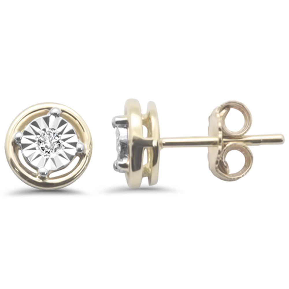 .05ct G SI 10K Yellow Gold Miracle Illusion STUD EARRINGS
