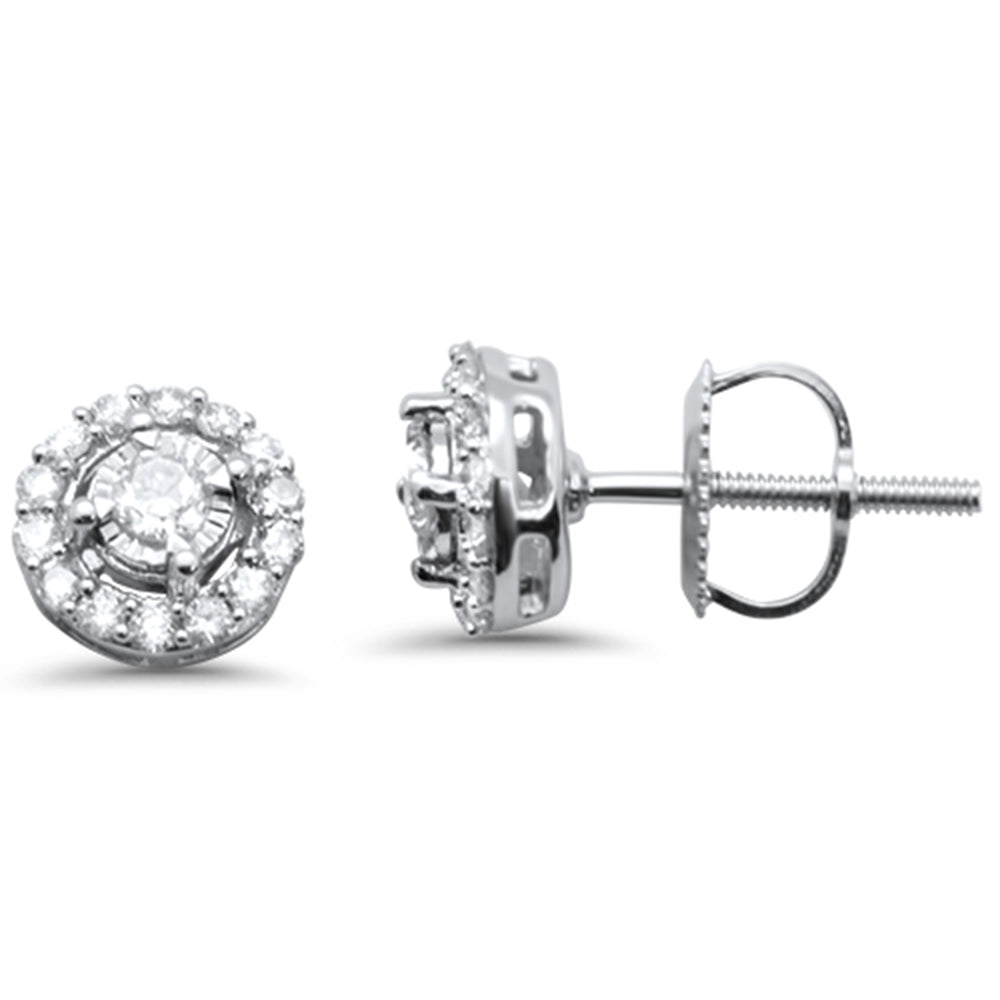 ''SPECIAL! .33ct G SI 14K White Gold Round DIAMOND Halo Style Stud Earrings''