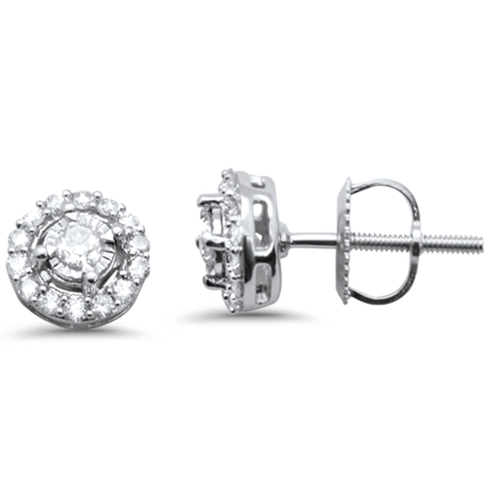 ''SPECIAL! .33ct G SI 14K White GOLD Round Diamond Halo Style Stud Earrings''